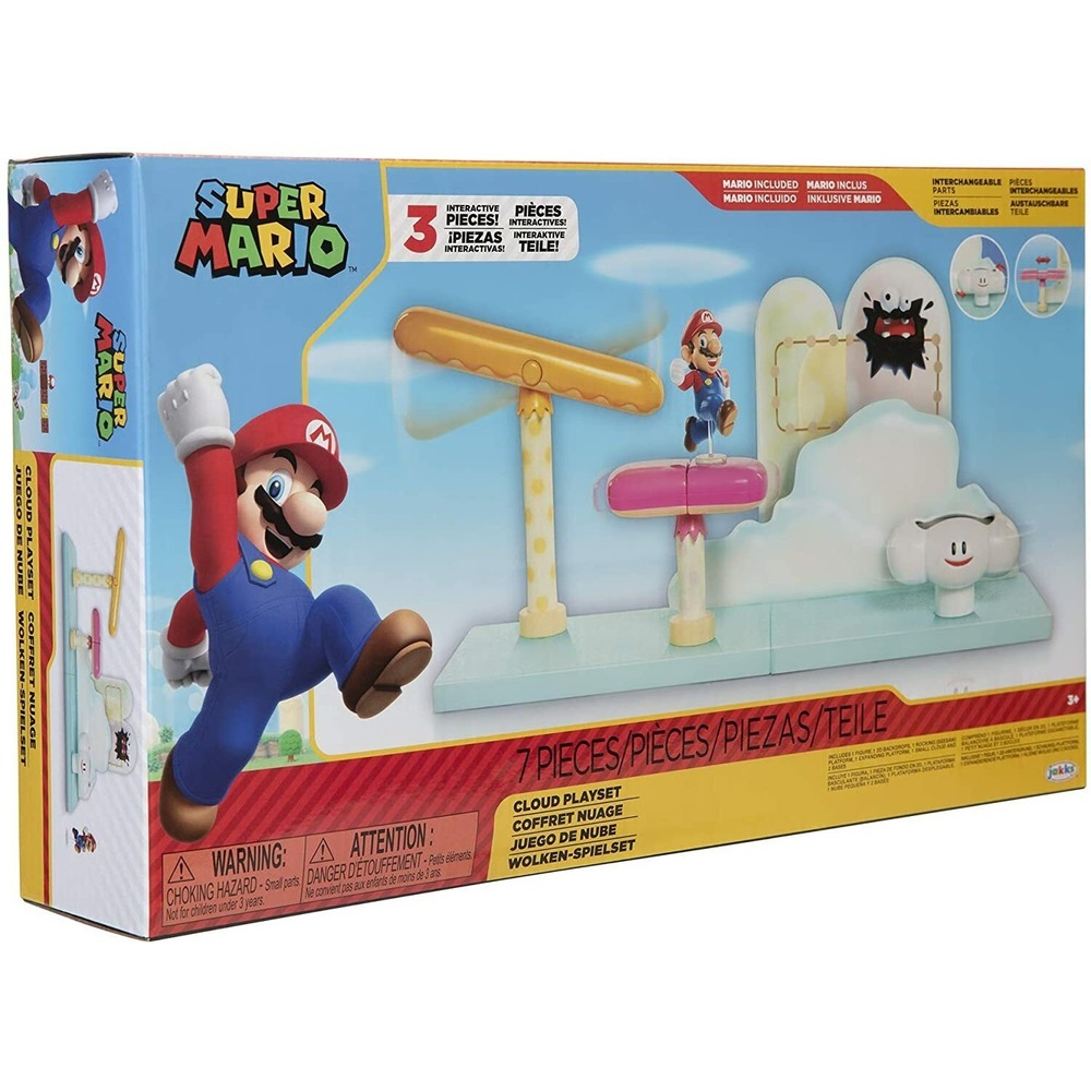 Nintendo Super Mario Cloud Playset Jakks Pacific 7 Pieces with Mario Figure NEW